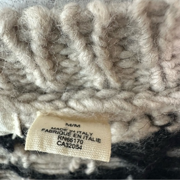 ANTHROPOLOGIE Sleeping On Snow Zebra Chunky Knit Cardigan M Wool Mohair Tan - Picture 5 of 10